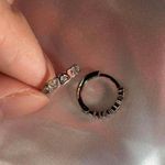 925 Silver Plated CZ Love Heart Silver Hoop Earrings for Women Photo 2