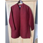 Eileen Fisher Sigrid Olsen Wine Quilted Cotton Open Front Blazer Kimono Long JACKET Size S Photo 4