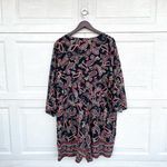 City Chic  Women’s Romper Jumper Black Orange Paisley V Neck Plus 24 Photo 2