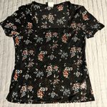 No Boundaries Floral Black Top with Square Neckline Photo 0