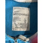 Aeropostale Teal/White Hoodie Sweatshirt Size L Long Sleeve Logo Graphic Pockets Photo 4
