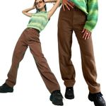 Motel Rocks Denim Parallel Jeans Rich Brown Size XXS Photo 2