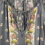Lucky Brand Gray Floral Print Long Sleeve Peasant Top XS Photo 1