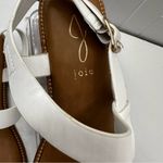 Joie  Flat Sandal Women 10 Lennox White Cushioned Vegan Leather Toe Ring Shoes Photo 3