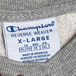 Champion  Reverse Weave Sweatshirt Womens XL Gray Script Logo Short Sleeve Photo 5