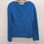 St. John  Button 5 Front Cardigan With Sleeveless Shell Top Set M Wool Knit Blue Photo 8