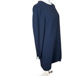 Tibi  Structured Crepe Button Detail Shift Dress Navy Size 4 Career Cocktail EUC Photo 3