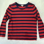 Gap top Womens M Red Blue Striped Crew Neck Long Sleeve Shirt cotton Photo 0
