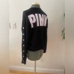PINK - Victoria's Secret PINK by Victoria's Secret black and white snap sleeve sweatshirt Photo 6