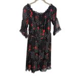 The Kooples  Popi Pop Floral Chiffon Lace Trim Off Shoulder Dress Size 3 Large Photo 8