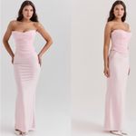 House Of CB HOUSE OF‎ CB SET Georgie Top & 'Giuliana' Ballerina Pink Satin Maxi Skirt NWOT Photo 1