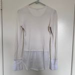 Theory  Mikaela Layered Top in Cream/White Size Small Photo 3