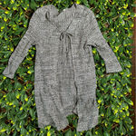 Vintage Gray Front Tie Long Sweater Cardigan Size Medium Photo 0