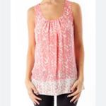 Banana Republic  leaf print 100% silk blouse small Pink White Photo 1