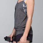 Lululemon  Rest Less Tank in Heathered Black and Flowabunga Black Angel Wing. Photo 8