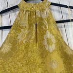 Cupcakes and Cashmere Top Womens Small Yellow Floral Blouse Halter Flirty Dressy Photo 7