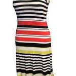 Premise  dress woman’s coral lime cream stripe maxi tank rayon dress NEW Sz M Photo 0
