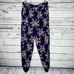 Slinky Brand Antthony Originals Size 1X Blue & Pink Floral Print Ruched Leg Pull On Pants Photo 2
