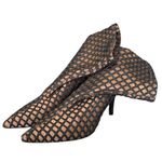 ZARA Fishnet Ankle Boots Heeled Booties Black Mesh Womens 35 Glam Party Shoes Photo 2