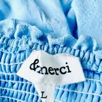 &merci &Merci Light Blue Smocked Puff Sleeve Tiered Dress. Photo 6
