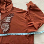 Butterfly rhinestones women’s full zip bling hoodie jacket Size Med Orange Photo 13