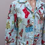 Nick & Nora  Sock Monkey Christmas Pajama Top Holiday Elf Tree Stocking Present Photo 4