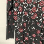 J Jill Black Floral Long Sleeve Mini Dress Womens XS Shift Stretch Casual Fall Photo 4