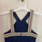 Lilly Pulitzer Vena stretch shift halter mini dress true navy gold trim size 0 Photo 4