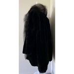 Sheared Beaver Fur Coat Black Fox Fur Ruff Women Size Large Unbranded Initialed Photo 2