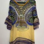 CAbi  Women's XS Multi-Colored Silk Long Tunic Sheer Blouse Shift Dress Cover Up Photo 0