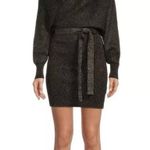 Gianni Bini NWT Alston Metallic Gold Black Sweater Dress Photo 0