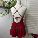 Tobi Red Beaded Romper Photo 3