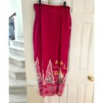 Vintage 90s Batik Pink Thai Floral Print Duster Jacket & Maxi Skirt Kaftan SET Size 12 Photo 5