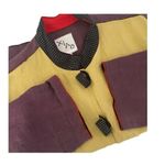XIAO Colorblock Tunic Jacket Women Size L‎ Top Linen Art To Wear Langenlook BOHO Yellow Size L Photo 4
