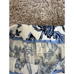 Joie  Wide Leg Crop Floral Pants Women’s 8 Pockets Linen Blend Blue/White Summer Photo 4