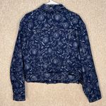 EXPRESS XL floral denim jacket cotton blend belted button down pockets Photo 2
