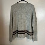 Royal Robbins  Grey Striped Detail 100% Lambswool Long Sleeve Sweater Women’s XL Photo 1