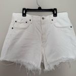 AGOLDE  White Frayed Hem Jean Shorts Photo 0