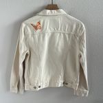 Levi's NWT Women's Ex-Boyfriend Trucker Jacket Butterfly Detail Cream Cotton XS Photo 5