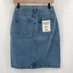 Evidnt  Los Angeles Skirt Size 26 Denim Jean Pencil Front Slit High Waist NWT Photo 3