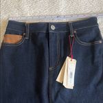 Alice + Olivia Rye High Waist Faux Leather Denim Maxi Skirt 27 NWT Photo 2