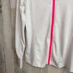 Tek Gear DryTek White Athletic Full Zip Jacket Pink Zipper Women's Large Yoga Photo 2