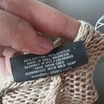 Wooden Ships  Womens S/M Cotton Blend Open Cardigan Sweater Tan & Black Open Knit Photo 5