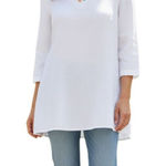 Carole Little Irish Linen Blouse size L White Size L Photo 0