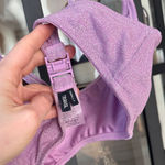 Triangl Mica Violet sparkle glitter Bikini Top scoop neck small+ swim Purple Photo 2