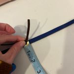 EXPRESS Blue England Made Genuine Leather Adjustable Thin Skinny Silver Oval Buckle Belt Photo 6