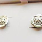 Michael Kors  Silver Stud Logo Earrings NWT Photo 0