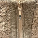 The North Face Light Grey & White Fuzzy/Fleece Zip-Up Sweater Photo 3