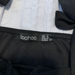 Boohoo Black Cropped Tie Top Photo 3