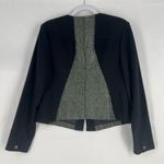 CAbi Blazer Textured Tweed Blazer Jacket Womens Large Black Cotton Snap Button Photo 6